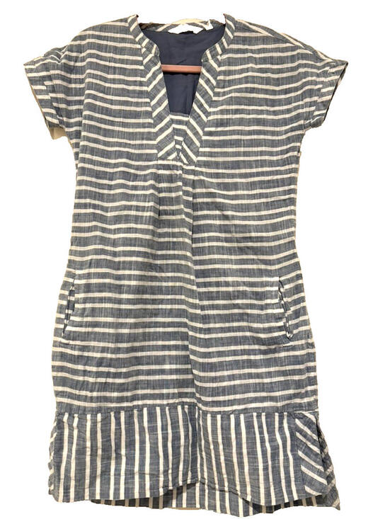 Athleta Dresses & Skirts - Athleta sz XS blue striped V neck cotton active wear mini dress #3302